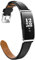 MoKo Leder Armband Kompatibel mit Fitbit Inspire 2/HR/Inspire, Klassisches Leder Ersatzarmband Uhrenarmband Lederarmband für Damen Herren, Schwarz