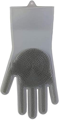 Gants Magiques en Silicone, Gant de Lavage en Caoutchouc réutilisable pour Lave-Mains antiadhésif avec éponge résistante à la Chaleur pour Cuisine et Salle de Bain (1 Paire)