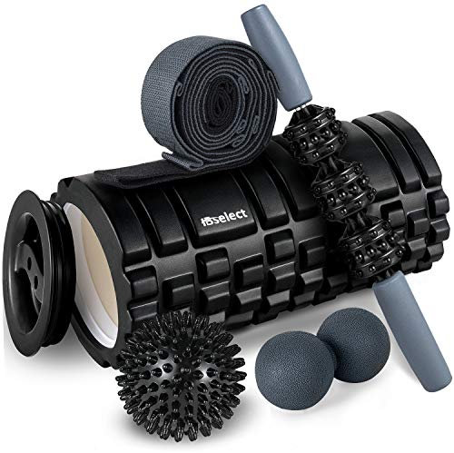 HBselect Faszienrolle 5in1 Set Wirbelsäule Foam Roller Massagerollen Duoball Massagestäbchen Massageball