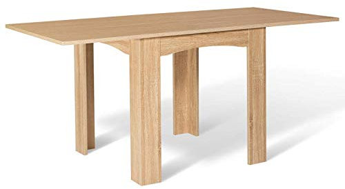 IDMarket - Mesa de comedor extensible rectangular Dona, 4-8 personas, haya, 80-160 cm