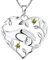 YL Mama Kette 925 Sterling Silber August Geburtsstein Peridot Grün Zirkonia Mutter halten Kinderhand Anhänger Halskette Geschenke für Mama