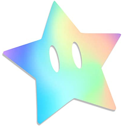 Decus Shop Super Mario Stern XXL 0144 (Oil Slick Hologramm) // Sticker OEM JDM Style Aufkleber