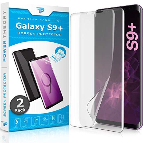 Power Theory Schutzfolie für Samsung Galaxy S9 PLUS Displayschutz [KEIN GLAS] 3D Nano Tech Folie, 100% Fingerabdrucksensor, Einfache Installation [2 Stück]