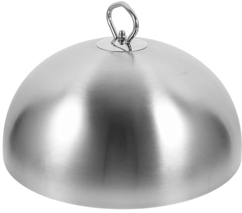 HEMOTON Edelstahl- Steakabdeckung Burgerabdeckung Schöpfglocke Teppanyaki- Deckel Anti- Öl- Spritzer Lebensmittelabdeckung Käseschüssel- Deckel, 24 cm