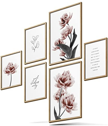 BLCKART Infinity Noble Tulip Poster Set Stilvolle Doppelseitige Tulpen Bilder Blumen Wohnzimmer Bilder Deko (NOBLE TULIPS, Ohne Rahmen)