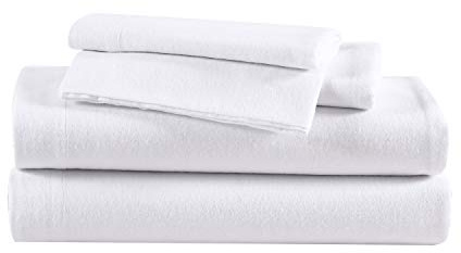 Eddie Bauer - Set di biancheria da letto in flanella di cotone, spazzolato per una maggiore morbidezza, accogliente decorazione per la casa (bianco, pieno)