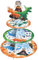 WERNNSAI 3 Etagen Cupcake Ständer aus Karton - Dinosaurier Party Dekorationen für Kinder Jungen Dinosaurier Tortenständer Kuchenständer Runder Serviertablettständer Aquarell Dino Partyzubehör