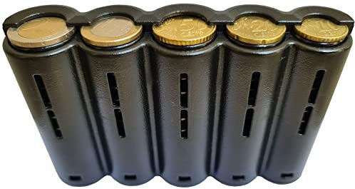Monnayeur Pièces Euro – Pour Portefeuille Serveur Restauration Pratique – Caisse Monnaie Pièces – Range Monnaie 5 compartiments - Trieur Piece - Monnayeur Caisse Pieces - Bars, Restaurants
