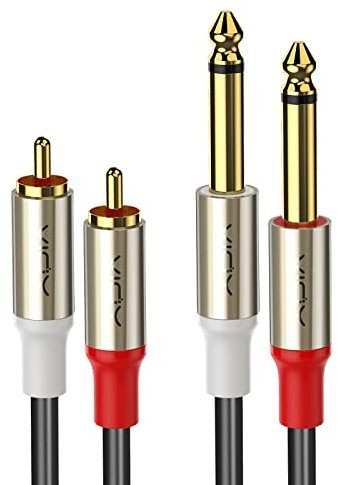 VIOY RCA to 6.35mm Splitter Cable 3M, Dual RCA Phono to 1/4 Jack Cable Compatible for Speakers, Amplifier, Mixer...