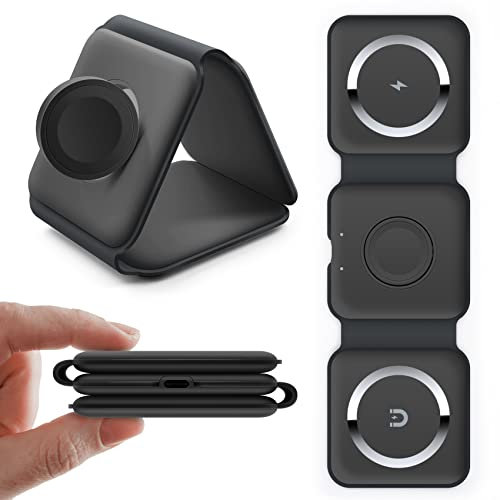 Avarmora Cargador inalambrico iPhone, 3 en 1 Wireless Charger estación de Carga por iPhone15/14/12/11/Pro/Max/X/XS/XR/8/8Plus,Audífonos inalámbricos, Apple Watch