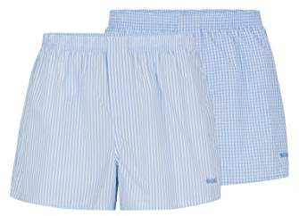 BOSS Herren NOS Boxer CW 2P Pyjama-Shorts aus Baumwoll-Popeline im Zweier-Pack