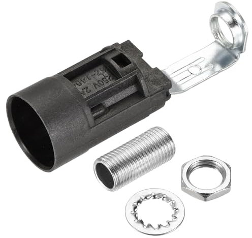 sourcing map 3 Stück E14 Lampenfassung Kunststoff Schwarz 23x70mm mit M10 Gewinde Lampenrohrmutter für E14 Glühbirne