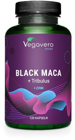 Maca Kapseln hochdosiert | Testosteron* | Premium: 5000 mg + 1.200 mg Tribulus Terrestris | Laborgeprüft | Vegan - Ohne Zusatzstoffe | Deutsche Produktion Vegavero®