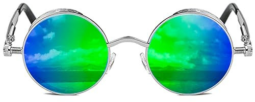 ROCKNIGHT Gothique Steampunk Lunettes de soleil rondes polarisées UV400 Unisexe Rétro