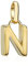 NKlaus Kettenanhänger Buchstabe N klein 333 Gelb Gold 8,5mm Matt Alphabet für Halskette 9534