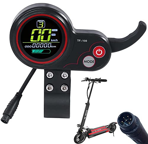 VOLOHAS Elektroroller Instrumentenanzeige für KUGOO M4/ M4 Pro LED Display Drosselklappe 48V TF-100-Display Kommunikationsinstrument-Modifikationszubehör für 10 KUGOO Elektroroller-Controller (6-Pin)