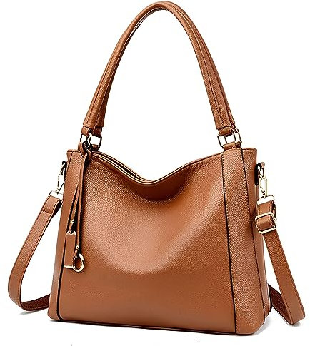 HAWEE Mode Damen Handtasche aus Weiches PU-Leder Umhängetasche Große Schultertasche mit Reißverschluss Leichte Henkeltasche Elegante Einkaufstasche für Dating Shopping Arbeiten