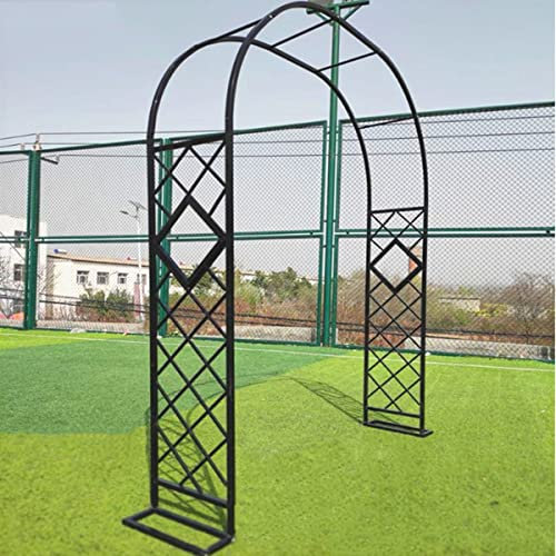 Arco pergolato da giardino, Archi per Glicine Rampicanti, Supporto Pergolato Piante Rampicanti, Arco per Rose tubolare quadrato con base, robusto e resistente Nero ( Color : Nero , Size : W340 x H230c