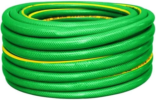 Reinforced Garden Hose | Radial Braided Multi-Purpose Kink Resistant Master Hose | 4 Layers Hose UV Protected Watering Hose for Gardens, Lawns and Other Watering Purposes (1/2 Inch 15M, Green)
