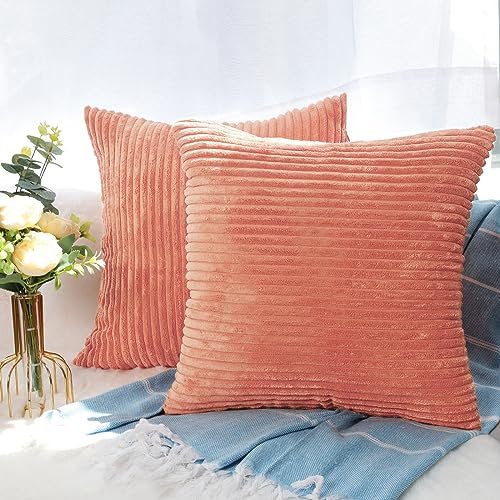 CALIYO Kissenhülle Kord Uni 2er Set, Kissenbezug 40x40 Kissenbezüge für Zierkissen Dekokissen Sofakissen Couchkissen in vielen Farben.