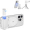 JJC Magsafe Magnetischer Handy-Handgirp mit Bluetooth-Fernbedienung, Foto-Griff für iPhone, Android-Smartphones, Schreibtisch-Telefonständer und Handy-Stativ-Halterungsadapter, Weiß