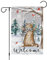 Louise Maelys Welcome Winter-Gartenflagge, 30,5 x 45,7 cm, doppelseitig, Jute, kleine Schneekatze, Schaukel, Garten, Hof, Haus, Flaggen für Winter draußen Dekoration (nur Flagge)