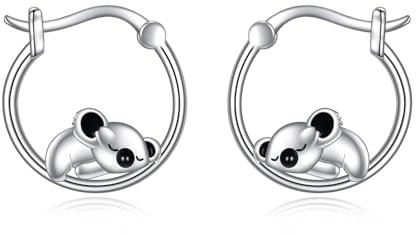 VONALA Koala Ohrringe Damen 925 Sterling Silber Hypoallergen Creolen Koala Huggie Ohrringe Schmuck Geburtstag Geschenke für Frauen Mädchen…