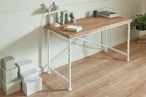 Jahnke Craft D 140 AEU KERNEICHE/WS Schreibtisch, Engineered Wood, Core Oak/White, One Size