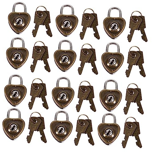 Uonlytech 24pièces Cadenas Miniatures Forme De Cœur Pour Bagages Serrure Pratique Pour Journaux Et