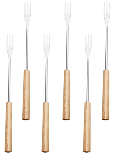 6Pcs Fondue Forks Cheese Fondue Chocolate Dipping Set Candy Dipping Tools Stainless Steel Cake Dipping Fork DIY Baking Supplies for Decorative Cake Plates