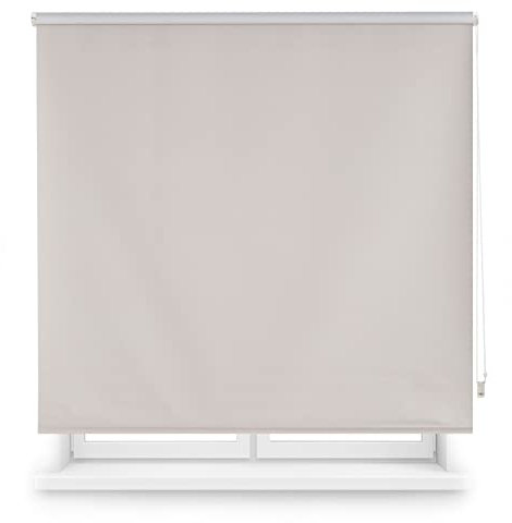 INTERBLIND | Verdunkelungsrollo, glatt, hochwertig, Größe 160 x 175 cm Breite x Höhe – Stoffmaß 157 x 170 cm – Thermo-Silber – Licht- und Kälteisolierung