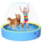 63 Thicken Dog Paddling Pool for Pet and Kids,Non-Slip Kiddie Pool Hard Plastic,2-in-1 Foldable Sprinkler Pool,Extra Large Kids Pool,Portable Swimming Pool for Summer Outdoor Backyard