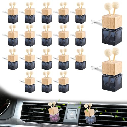 20 Pack Black Car Air Freshener Diffuser Bottle with Vent Clip Empty Perfume Diffuser Bottle Essential Oil Diffuser Bottles Car Auto Fragrance Ornament Decor