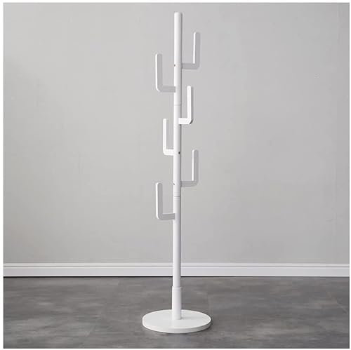 Porte-veste pour l'entrée Cactus Porte-manteau Sur Pied En Bois Massif Support D'arbre Avec 6 Crochets Hauteur Réglable Porte-manteau Pour Vêtements Chapeaux Écharpes Portemanteau ( Color : White )