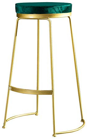 Frühstücksbar Bhairs Nordic Barhocker, rückenfreier, mit Samt gepolsterter Sitz, Metallgoldbeine, Pub-Thekenhöhenstühle, Barhocker mit modernen zeitgenössischen Möbeln, max. 150 kg