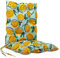 Mg Design Stuhlkissen 100x50 cm mit Zitrone Druck - Stuhlkissen mit Bändern, Steppkissen - Sitzkissen für Gartenstuhl, Outdoor Stuhlauflage als Stuhl Kissen, für Indoor und Outdoor