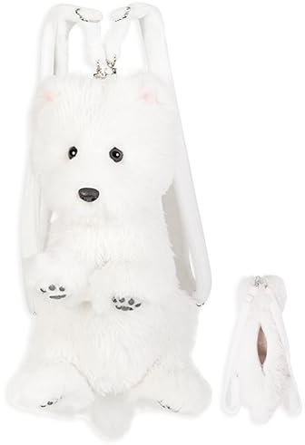 Chongker realistischer West Highland Dog Plüschrucksack, handgefertigt, weich und hautfreundlich, multifunktionales und süßes Geschenk, geeignet für Kinder, modisches Mädchengeschenk