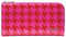 kate spade new york Devin Hahnentrittmuster geprägtes Saffiano-Leder mit umlaufendem Reißverschluss für Damen, Pink Multi, Einheitsgröße