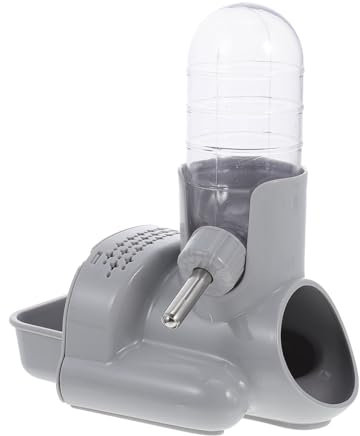 COSMEVIVI Hamster Water Bottle and Rabbit Water Bottle Stand-up Leak-proof Rolling Ball Feeder Gray for Small Pets Including Guinea Pigs, Multi-use Automatic Drinking Dispenser for Cages