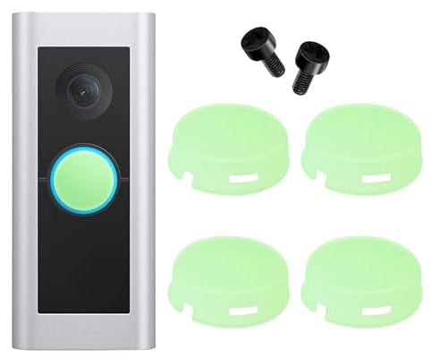 Doorbell Button Replacement, Premium Replacement Buttons for Ring Doorbell Pro, Come with 4Pack Buttons / 2Pack Screws(Fluorescent green), Repair Split Cracked Broken Button