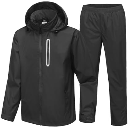 SPEEDRUN Combinaison de Pluie Imperméable et Réfléchissante Veste Imperméable Homme Rain Coat Ensemble Vêtements Moto Combinaison Pantalon de Pluie Sport Outdoor