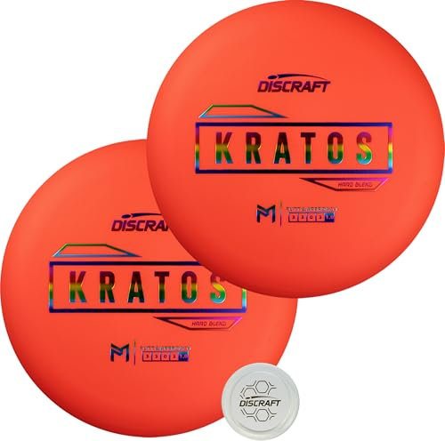 Discraft Hard Kratos 2er-Pack – passende Putt- und Ansatzscheiben aus robustem Hartplastik – 170–172 g, Rot