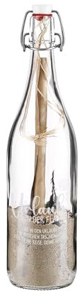 Herz & Heim® gravierte Flaschenpost mit Füllung und Personalisierung - die etwas andere Grußkarte (Urlaub in der Flasche)
