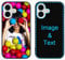 MXCUSTOM Personalised Phone Case for Apple iPhone 16, Customised Anti-Scratch Tempered Glass Shockproof Soft TPU Cases with Photo Image Text Picture Design Your Own Phone Cover (GHS-BK-P1)