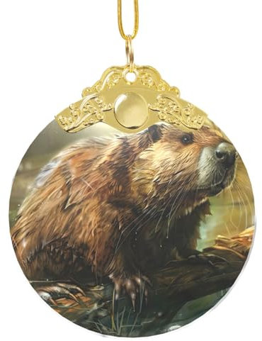 Weihnachtsbaumschmuck aus klarem Glas mit Biber-Druck, für Hochzeit, Party, Dekoration, Weihnachtsgeschenke