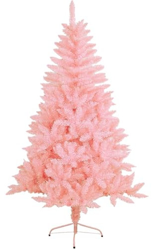 Azorex Árbol de Navidad Artificial Material PVC Soporte de Metal 150/180/210/240cm (Rosa, 210CM)