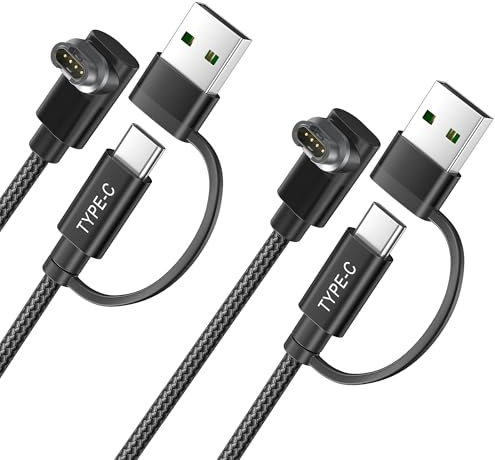 Itramax 2-in-1 Charger Cable for Garmin Watch 4FT 1Pack,Charging Power Cord for Garmin Fenix 8 E 7 7X 7S 6 5X 5S Solar,Forerunner 965 955 265 255 245 165 55,Venu 3,Instinct 2,Vivoactive 5,Vivomove 3S