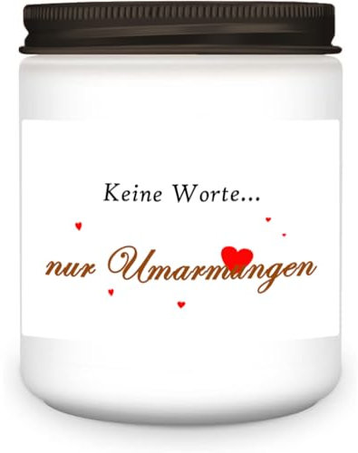 Sympathiegeschenke für Verlust des Geliebten, Trauergeschenk Idee Lavendel duftende Soja Wachs Kerze, denken Sie an Sie, Kondolenz Geschenk, Gedenkgeschenk, Keine Worte… nur Umarmungen