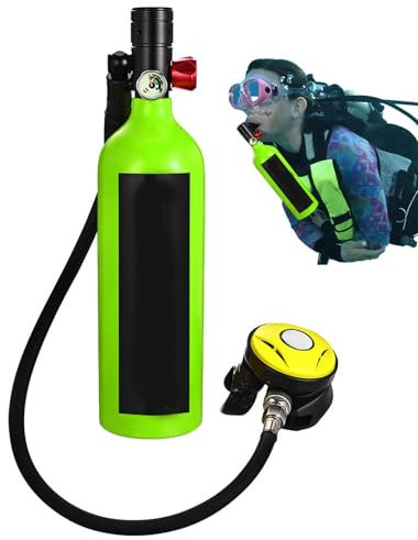Tanque subacuático de 15 Minutos, Dispositivo de Equipo de Buceo de 1 litro, de Buceo Air Buddy, Tiempo de respiración subacuática de 15 Minutos, Compacto y Ligero, 2140 g