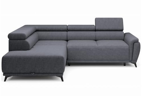 Atlanta Ecksofa Schlaffunktion Relaxfunktion Bettkasten ausziehbare Rückenlehne (Rosario 457, Links)